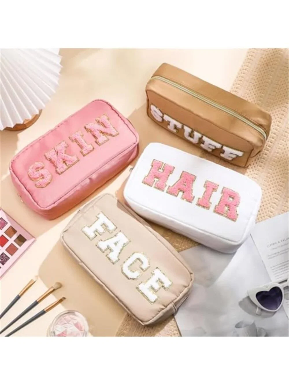 4 Piece Travel Makeup Bag Set Waterproof Cosmetic Toiletry Organizer Pouches